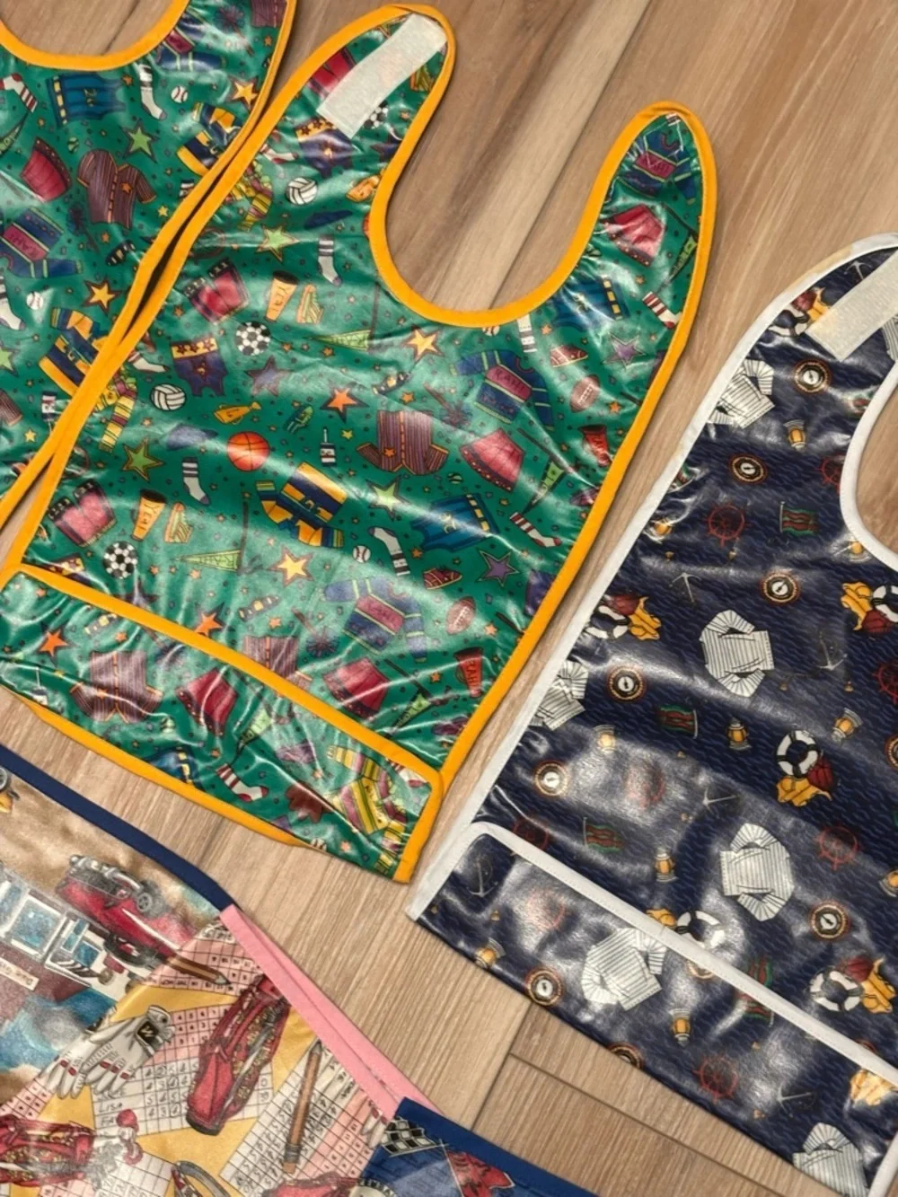 Boys Set of 10 Waterproof Bibs and Placemats